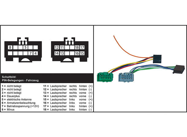 ISO-adapter, Volvo S40 S60 S70 S80 V70 04/2000 - 2007 XC90 2002-2006 